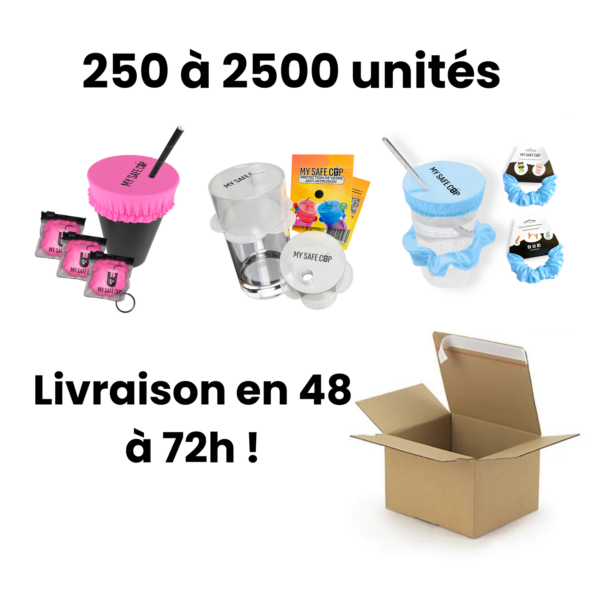 Pack de 250 à 2500 protections de verre - My Safe Cup