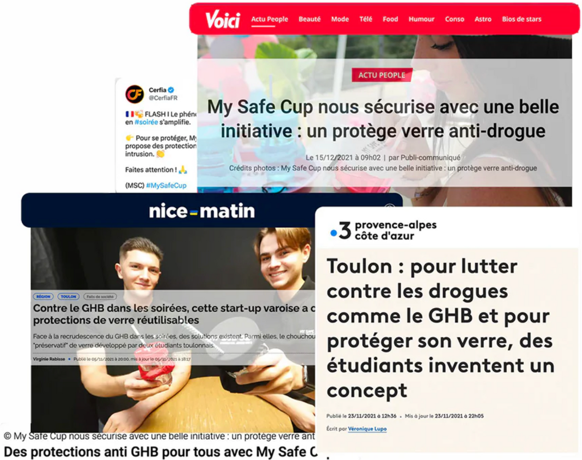 L'équipe My Safe Cup sur un événement équipé de protections de verre
